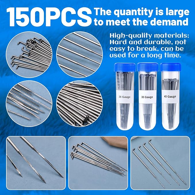 205pcs Needle Felting Starter Kits: 150pcs Wool Felting Tools & 3 Needle Bottles - Image 4