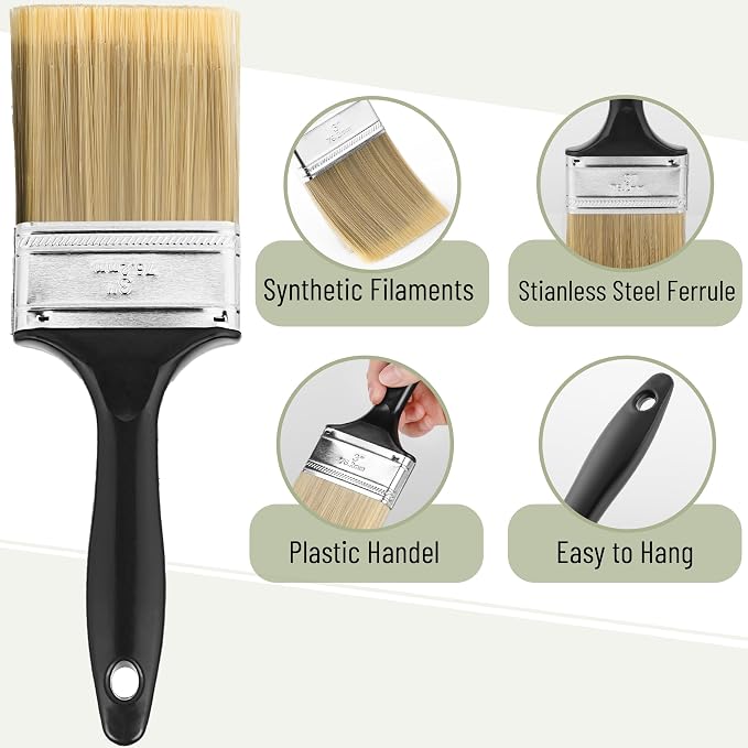 Bates- Paint Brushes, 4 Pack, Flat Paint Brushes | - Image 3