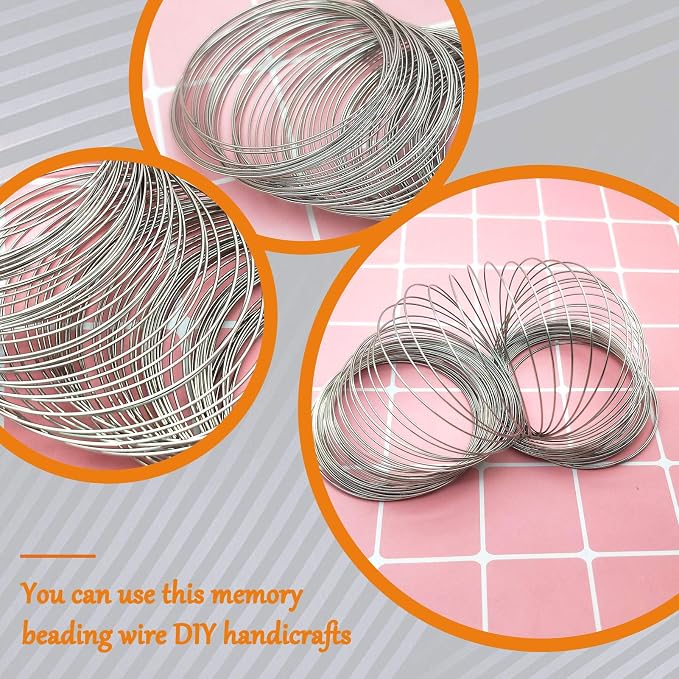 500 Loops Jewelry Wire Memory Beading Wire Steel Memory Wire Cuff Bangle - Image 4