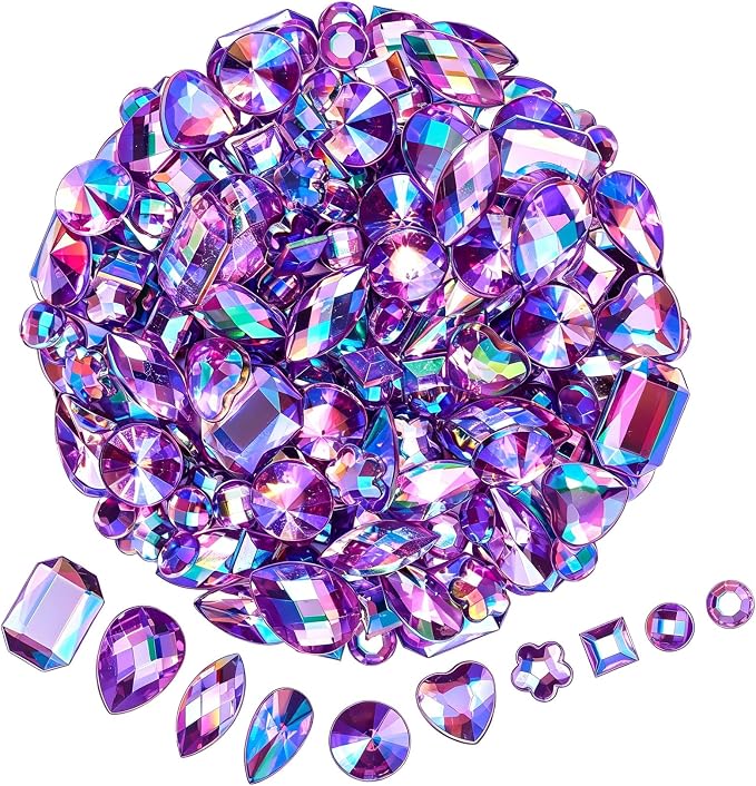 1200 Pcs AB Rhinestones for Bedazzling, Rainbow Effect Craft Gems for Crafting by Unknown