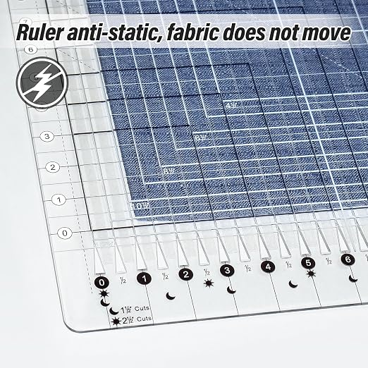 Quilting Ruler, 14.5 * 17.75", Slotted Patchwork Ruler & Template, Non-Slip - Image 6