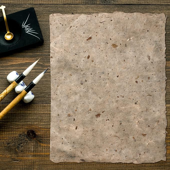 Geyee 50 Pcs 8.5 x 11 Inches Mulberry Rice Paper, Handmade Decoupage Paper Sheets Craft Vintage Washi Carfts DIY Painting for Kids Adults Calligraphy Drawing Writing Scrapbooking Art Supplies