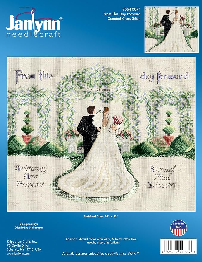 Janlynn Counted Cross Stitch Kit, From This Day Forward - Image 2