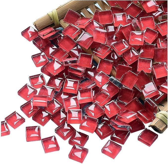 Mosaic Tiles Squares Deep Red Crystal Mosaic Glass Tile by Ricytnig