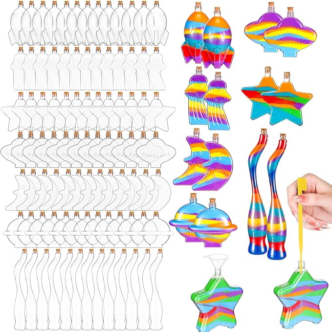 Tanlade 100 Pcs Plastic Sand Art Bottles by Tanlade