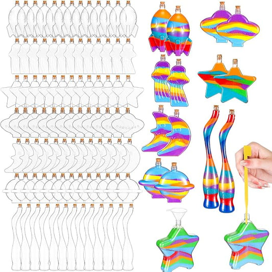Tanlade 150 Pcs Plastic Sand Art Bottles by Tanlade
