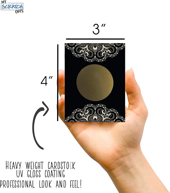 My Scratch Offs Black Vintage Lace Gold Scratch Off Note Cards, 20 Pack Wedding - Image 3
