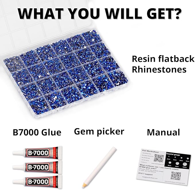 33000Pcs Royal Blue Rhinestones - Image 2