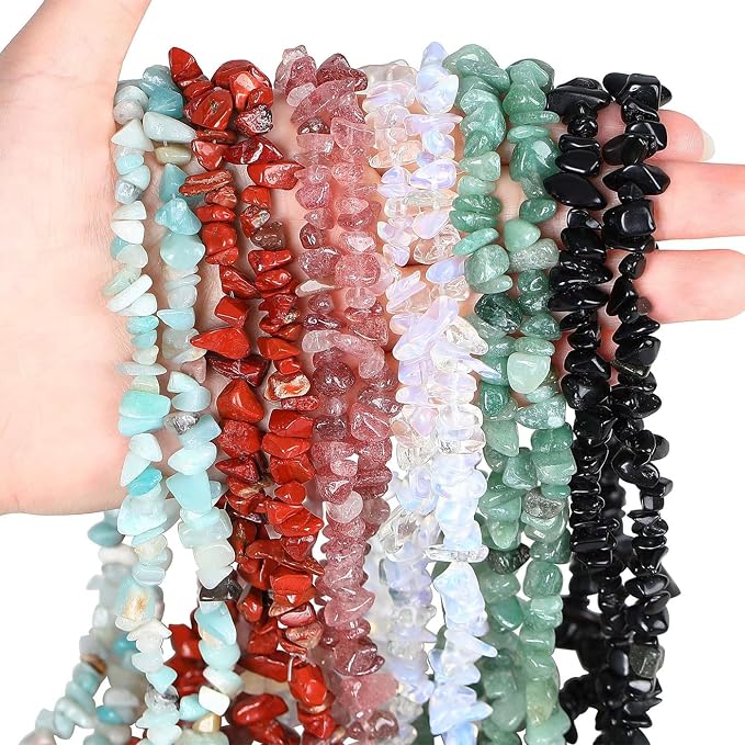 LAIDANLA White Opalite 400pcs Natural Chip Stone Beads 5-8mm Healing Crystal - Image 3