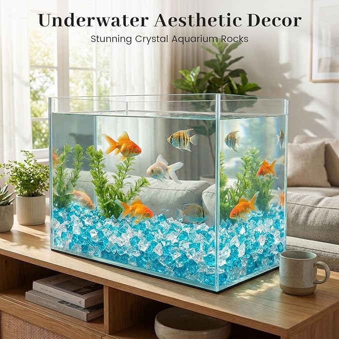 DomeStar 150PCS Fake Ice, Vase Filler Mixed Blue and Clear Fake Ice, Acrylic - Image 7