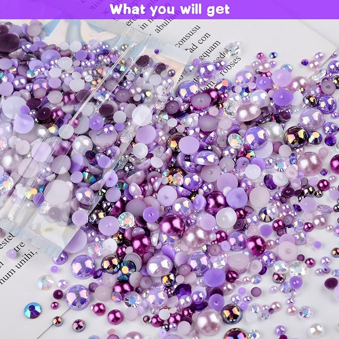 3900+ Pcs Rhinestones and Pearls Kit, 2-10mm Flatback Gems - Image 7