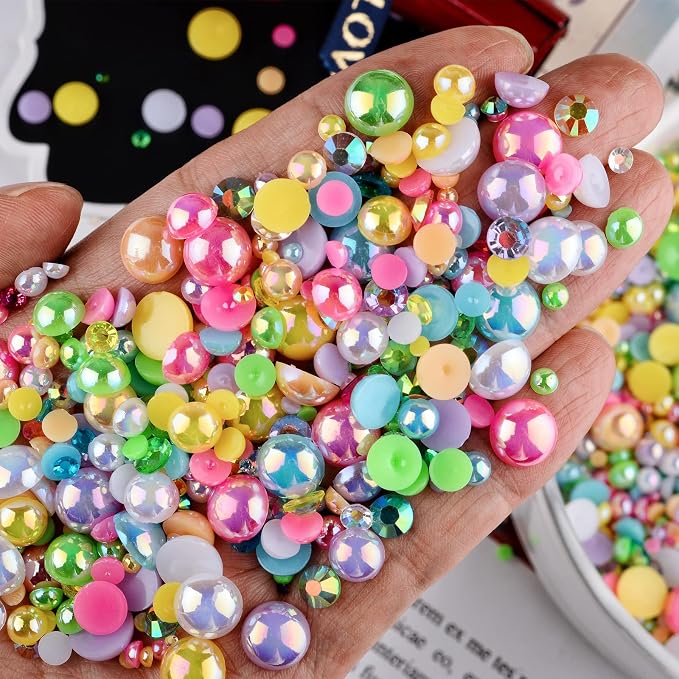 3900+ Pcs Rhinestones and Pearls Kit, 2-10mm Flatback Gems - Image 3