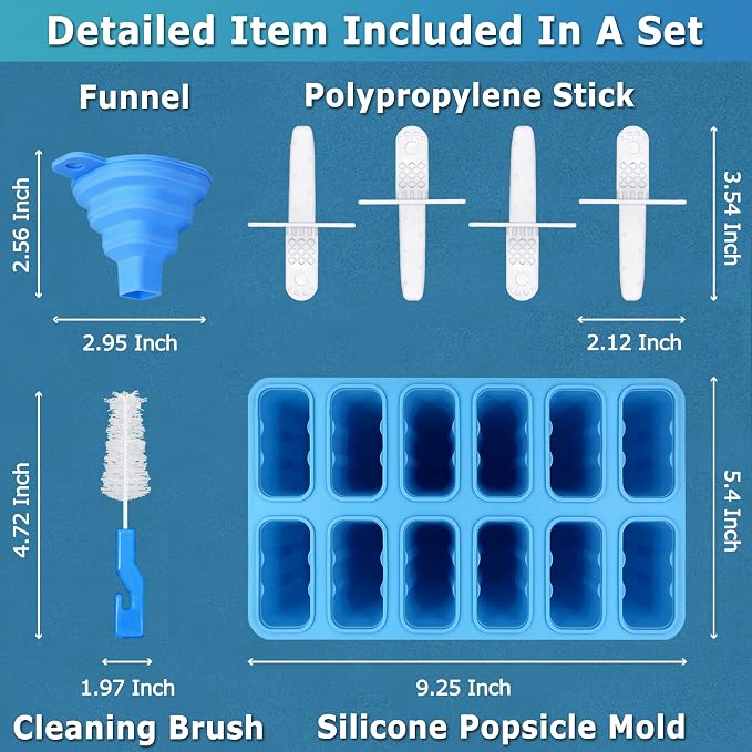 Silicone Popsicle Molds 12-cavity, DIY Ice Pop Mold - Image 7