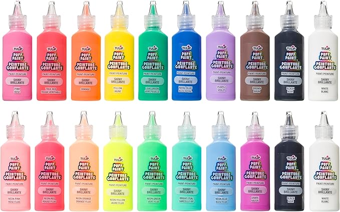 Tulip Puff Paint 20-Color Party Pack, Nontoxic & Waterproof Craft Paint - Image 2