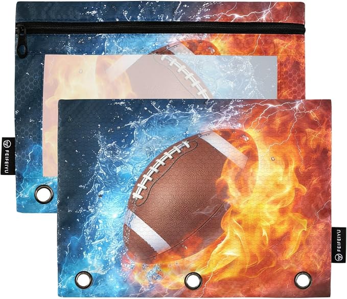American Football Fire Water Pencil Pouch by BOENLE-WELCOMEYOURCOMING