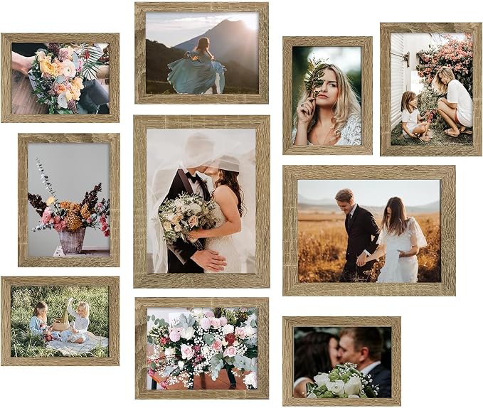 LUCKYLIFE Picture Frame Set 10-Pack, Gallery Wall Frame Collage by LUCKYLIFE