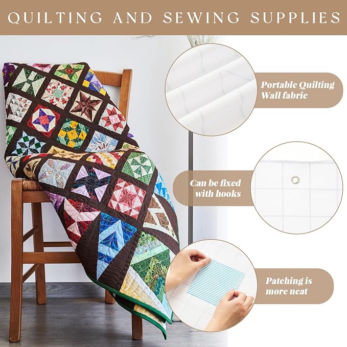 Buryeah 1 Pcs Quilt Design Wall Fabrics 72 in x 60 in - Image 3