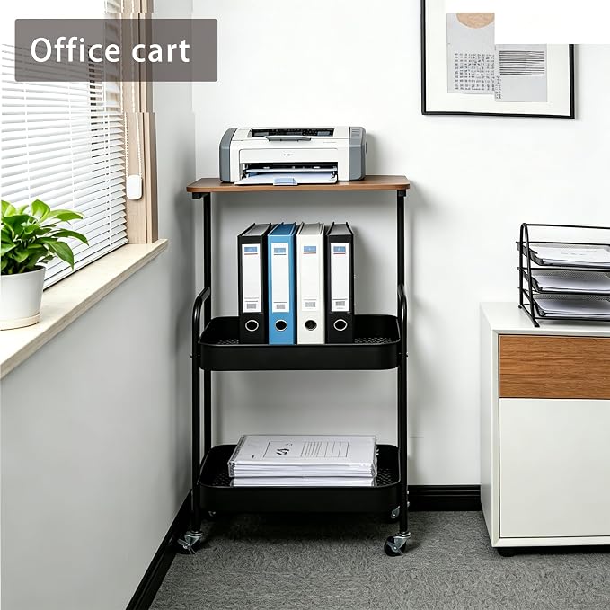 3-Tier Metal Rolling Utility Cart - Image 7