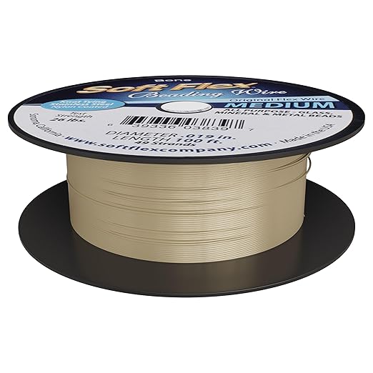 Soft Flex 49 Strand Beading Wire - Medium 0.19 Diameter - 100 Feet Nylon Design Wire