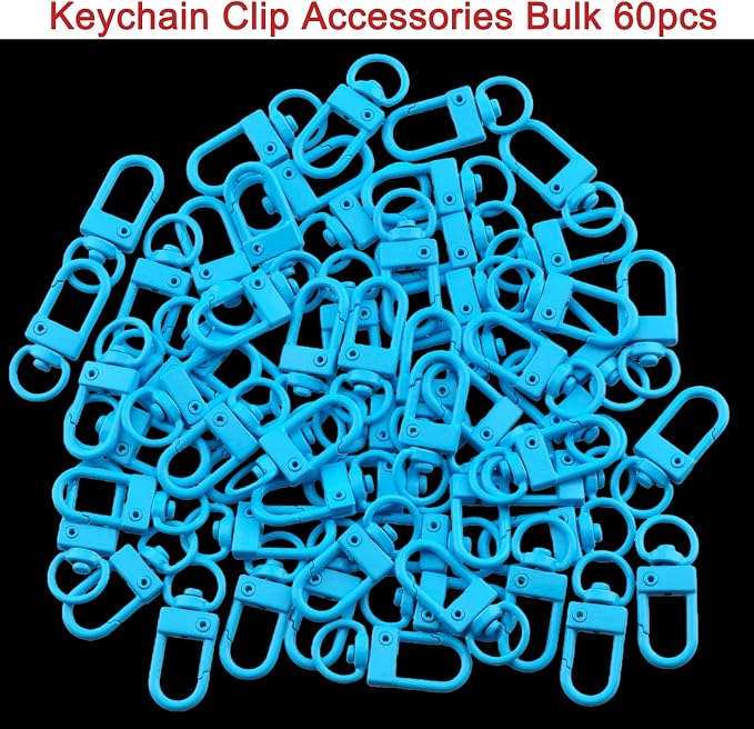 Keychain Clasp Keychain Clip Accessories Bulk 60pcs Colorful Lobster Claw Clasps - Image 2