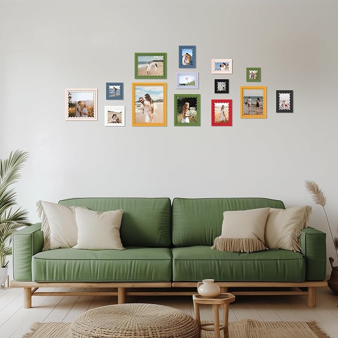 12x12 Picture Frame with Wavy Mat, Wooden Real Glass 12 x 12 Photo Frame - Image 6