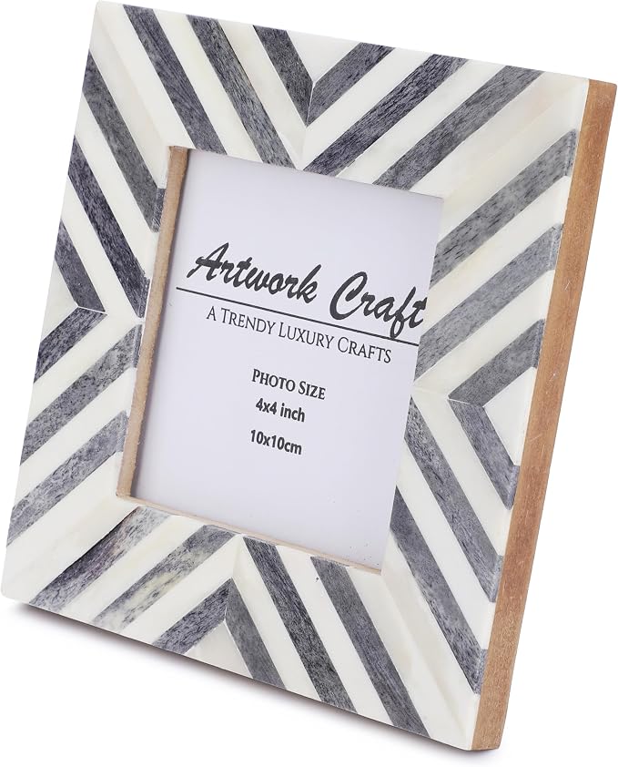 Picture Photo Frame Chevron Herringbone Art Inspired Vintage Table-Top/Wall - Image 3