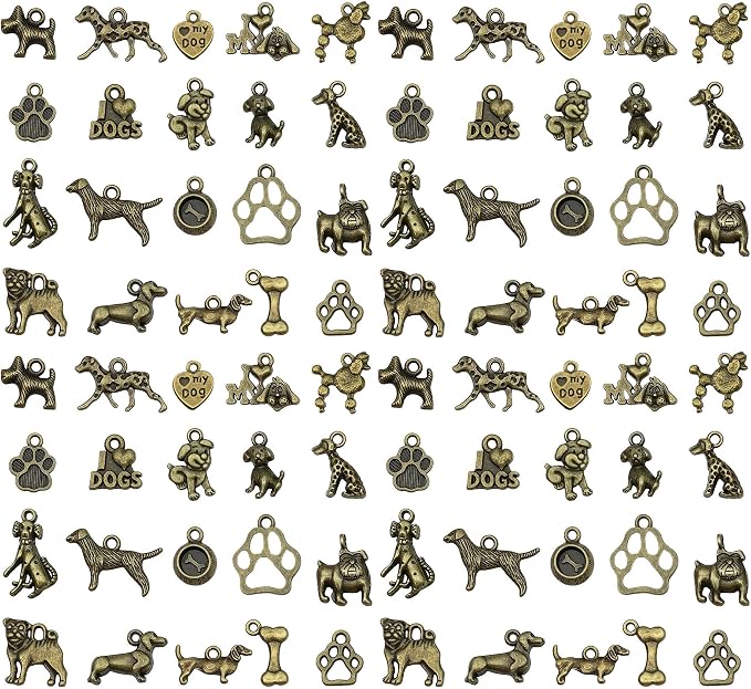 WOCRAFT 60pcs Antique Bronze Dogs Bracelet Charms by WOCRAFT