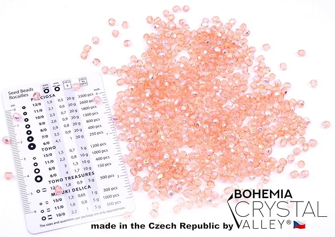1.8oz (50g, Approx. 600 Beads) Faceted Fire Polished Pressed Czech Glass Beads 4mm (0.16in), 70120-28701 Pink Rosaline AB