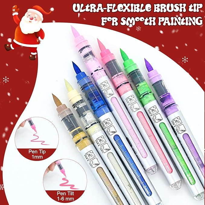 120 Colors Acrylic Paint Markers Set, Water Based Acrylic Paint Pens With Visual Ink Window,Soft Brush Tip Acrylic Markers for canvas, Egg, rock painting,Wood, Stone, Glass, Fabric and DIY Crafts Art