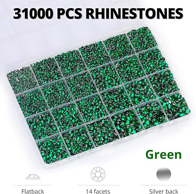 33000Pcs Emerald Green Rhinestones - Image 3