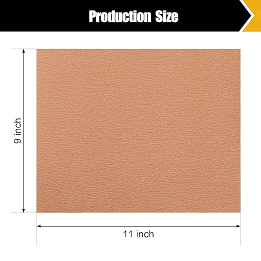 150 Grit Sandpaper Set - Assortment for Wood & Metal - 9" x 11" Sheets, 12 Sheets