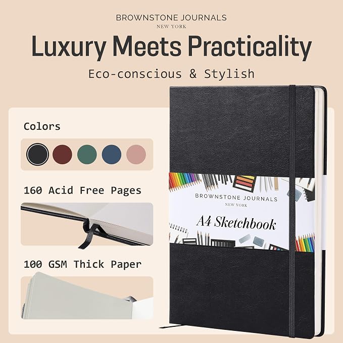 BROWNSTONE JOURNALS A4 Sketch Book Hardcover - Image 2