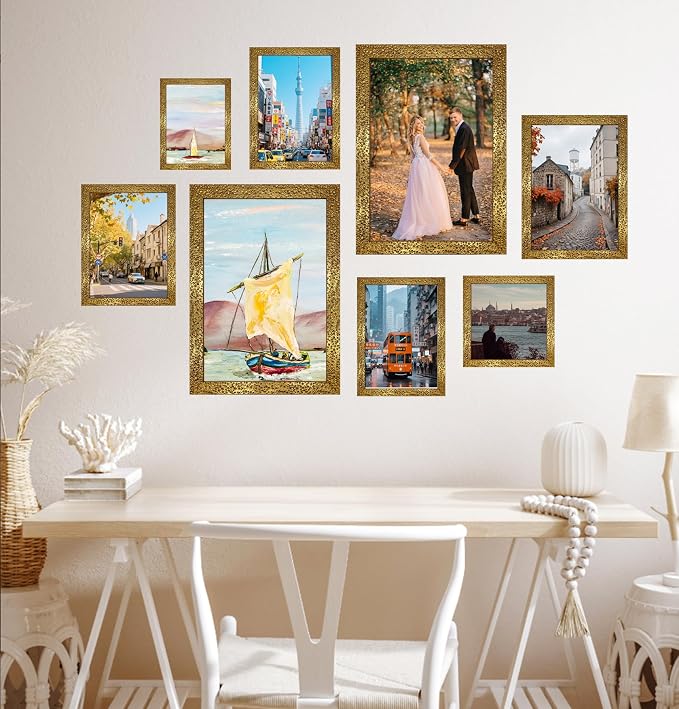 KTKDE 8x10 Picture Frame Set of 4, Ornate Vintage Gold Photo Frames - Image 5