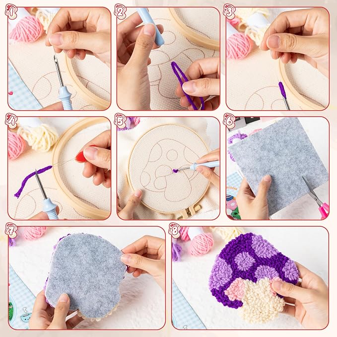 WATINC Punch Needle Coaster Kit - Image 3