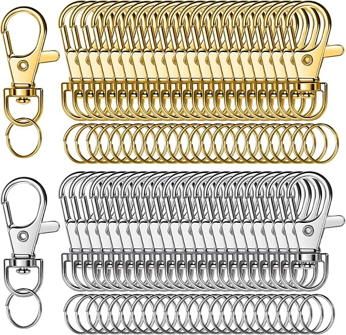 LEOBRO 160PCS Lobster Claw Clasps and Key Rings, Keychain Making kit, Keychains by LEOBRO