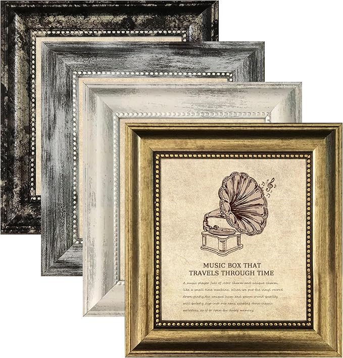 5x5 Picture Frames Set of 4- Rustic Retro Photo Frame by TKYGU