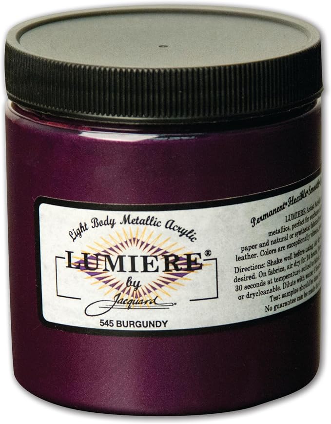 Jacquard Lumiere 8oz Fabric Paint Burgundy by Jacquard