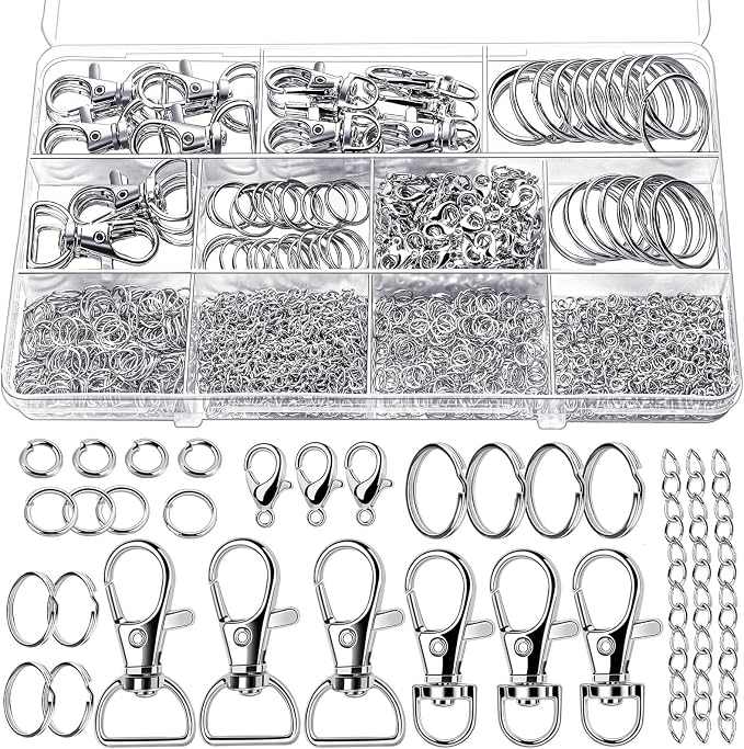 Teenitor 524PCS Keychain Making Kit, Key Chain Clips, Key Chain Rings, Lanyard by PERFECTYOURBEAUTY