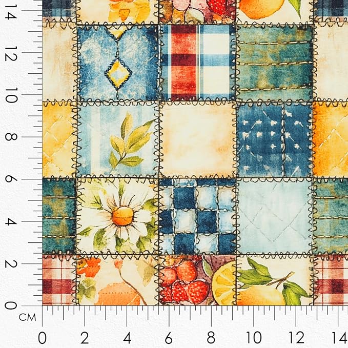 Summer Lemon Patchwork Cotton Fabric Panel – Six 10×10 inch Designs + Bonus - Image 8