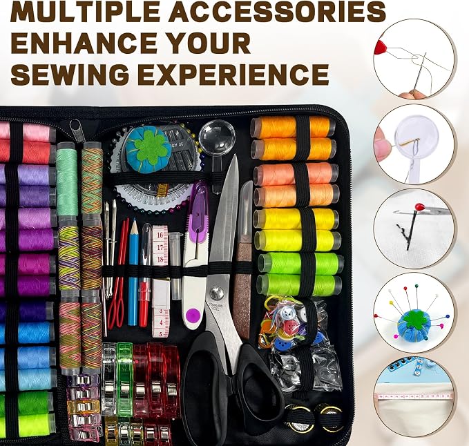 305Pcs Sewing Kit for Adults, 56Color Thread Spools, Portable Needle and Thread - Image 6