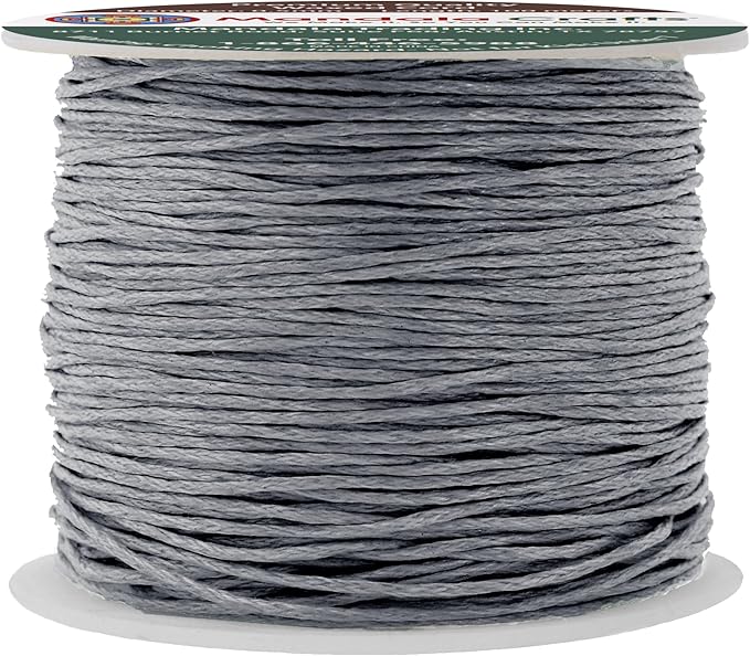 Mandala Crafts 0.5mm 109 Yards Traffic Gray Cotton Waxed Cord for Jewelry Making Bracelet Cord Waxed String - Beading String Thread Jewelry Cords for Necklaces String