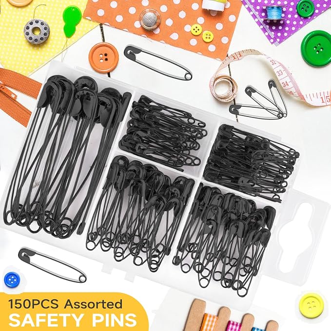 Huhuhero 160-Pack Safety Pins Assorted, Small and Large Safety Pins - Image 5