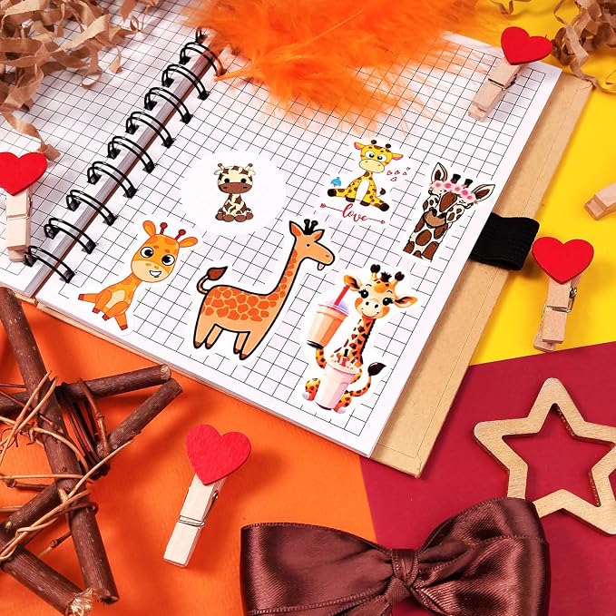 BulbaCraft Giraffe Stickers for Water Bottle, Scrapbooking, Laptop Decals — - Image 6