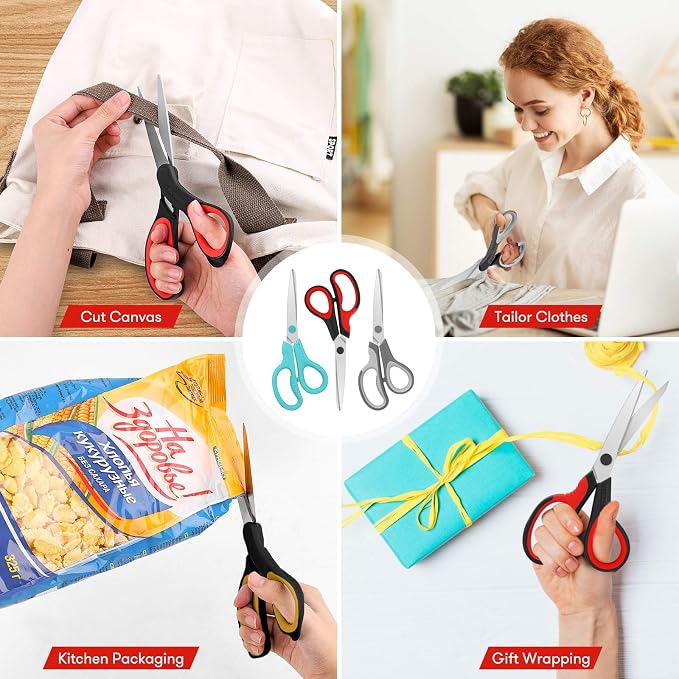 Scissors, Niutop 8" All Purpose Scissors Heavy Duty Ergonomic Comfort Grip - Image 5