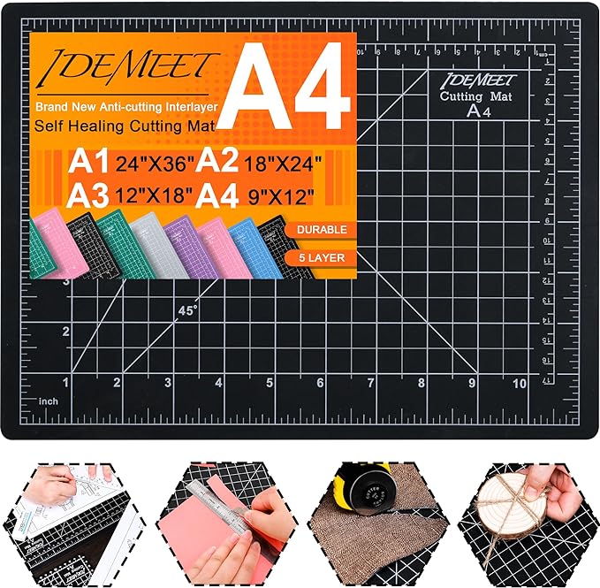 Density-upgraded 9"x12" Self Healing Cutting Mat, Idemeet Rotary Sewing Mat by IDEMEET