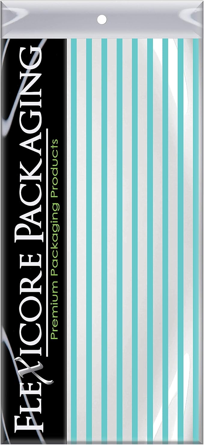 Flexicore Packaging Azure Pin Stripe Print Gift Wrap Tissue Paper Size: 15 Inch X 20 Inch | Count: 10 Sheets | Color: Azure Pin Stripe