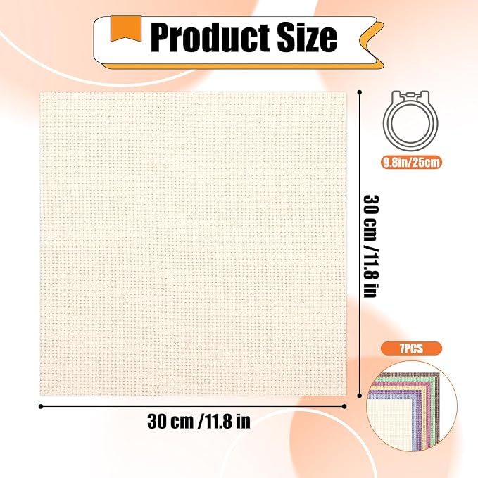 7 PCS Pre-Cut Punch Needle Fabric Tufting Cloth | Assorted Colors Tufting Cloth - Image 2