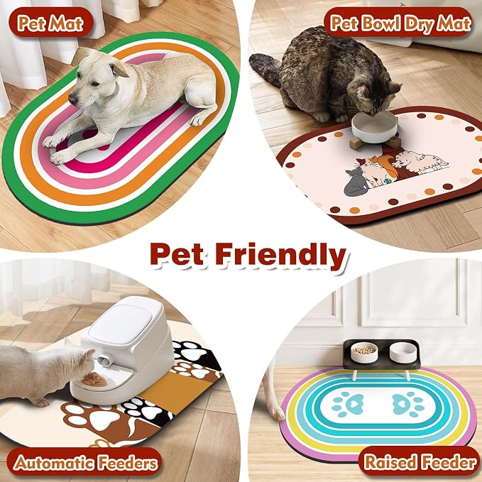 Dog Food Mat 20''x12'', Small Pet Feeding Mat, Non-Slip Rubber Pet Food Mat - Image 6