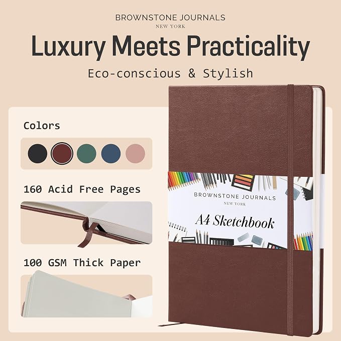 BROWNSTONE JOURNALS A4 Sketch Book Hardcover - Image 2