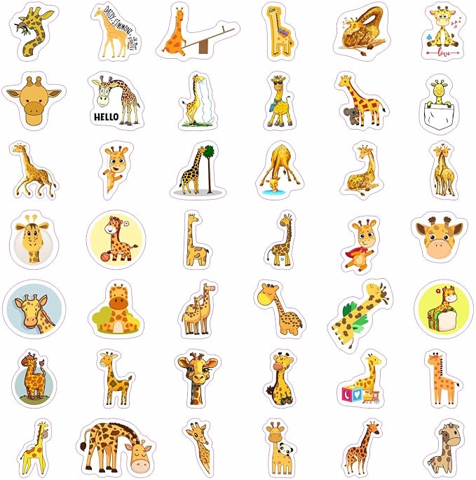 BulbaCraft Giraffe Stickers for Water Bottle, Scrapbooking, Laptop Decals — - Image 4